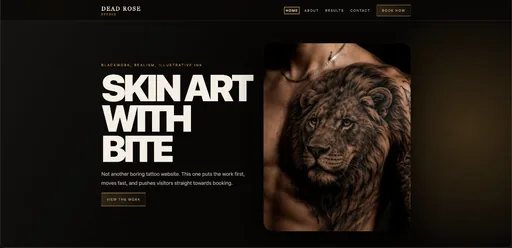 Dead Rose Tattoo website homepage
